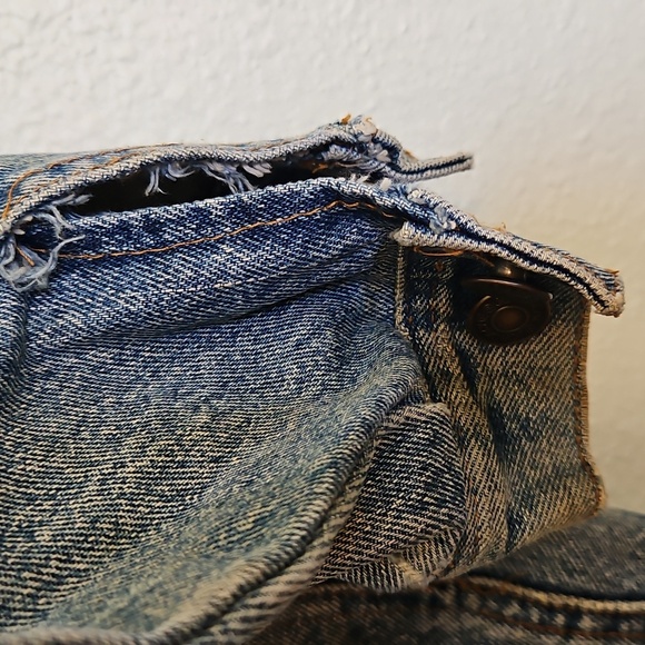 Vintage 80s Jordache Faded Jean Denim Jacket button down adjustable waist XL - Picture 5 of 10